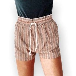 Forever 21 High Waisted Striped Paper Bag Shorts Size Large